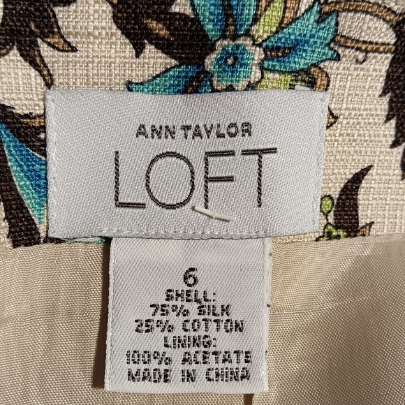 Ann Taylor LOFT, NWOT Women's Skirt, Size 6, Beige with Floral Pattern - Picture 3 of 7